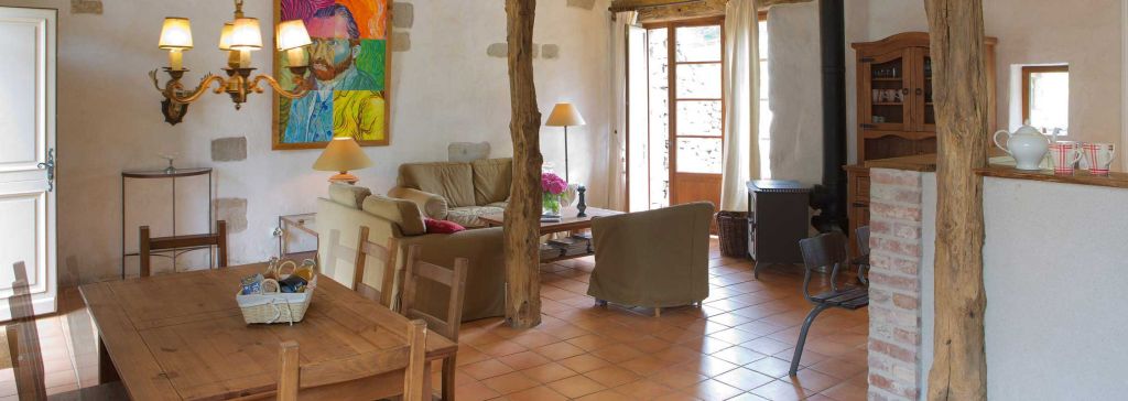 Pièce de vie du Gîte des Templiers