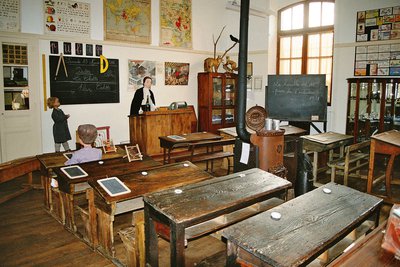 Salle de classe des enfants de la mine