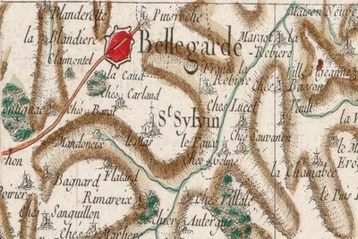 St Silvain Bellegarde - Carte de Cassini